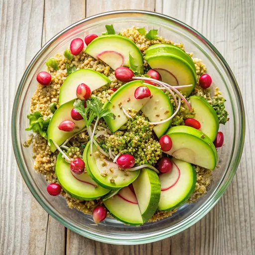 अंकुरित अनाज और एवोकाडो सलाद